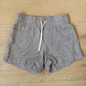 Athleta Cabo Linen 4” Shorts Womens Size 2 Taupe Drawstring Elastic Waist*O24